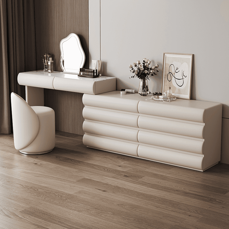 Modish Large Vanity Set with Ink Chair, 10 Drawers, Timber Frame, Mirror Lights - image 5