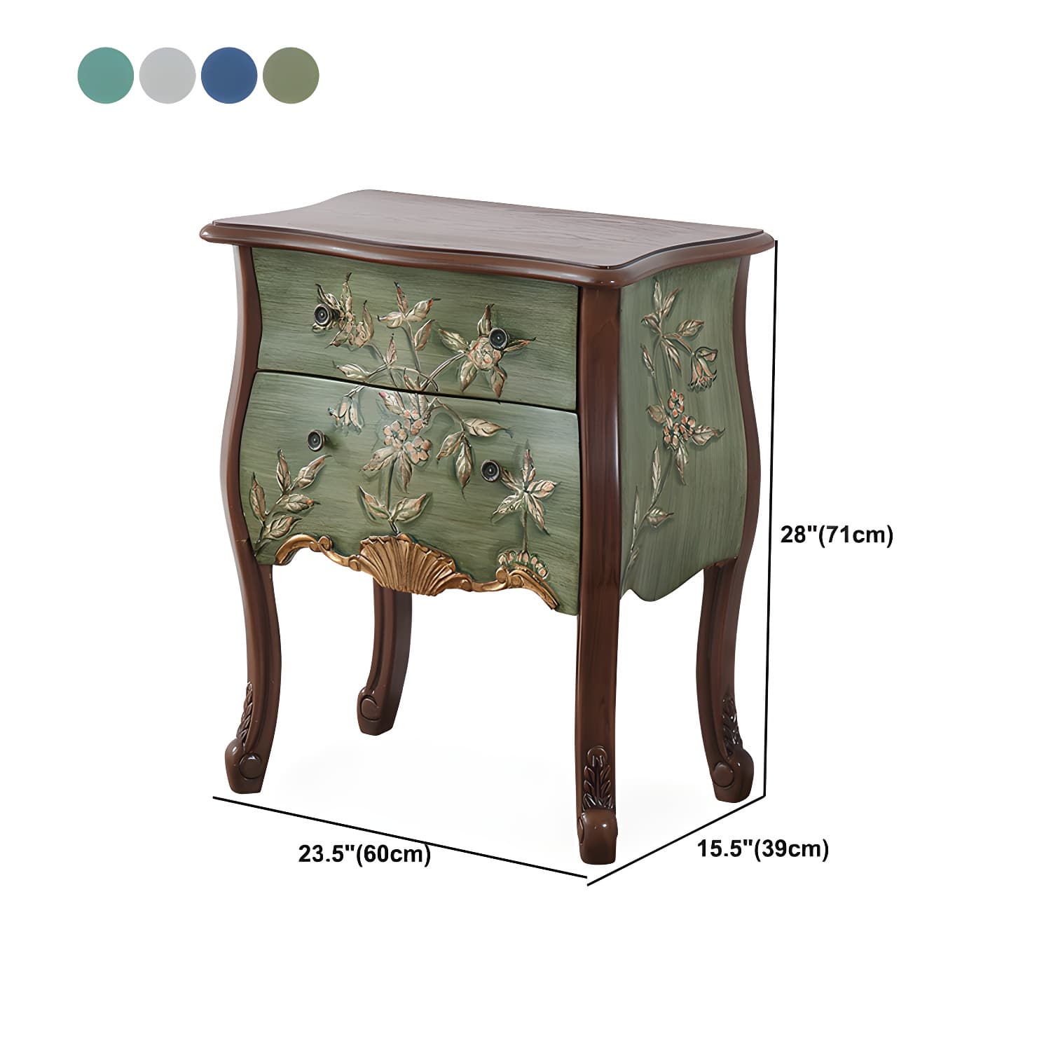 Mid-Century Modern Cabinet Fretwork Hand Painted Side Cabinet - image 12