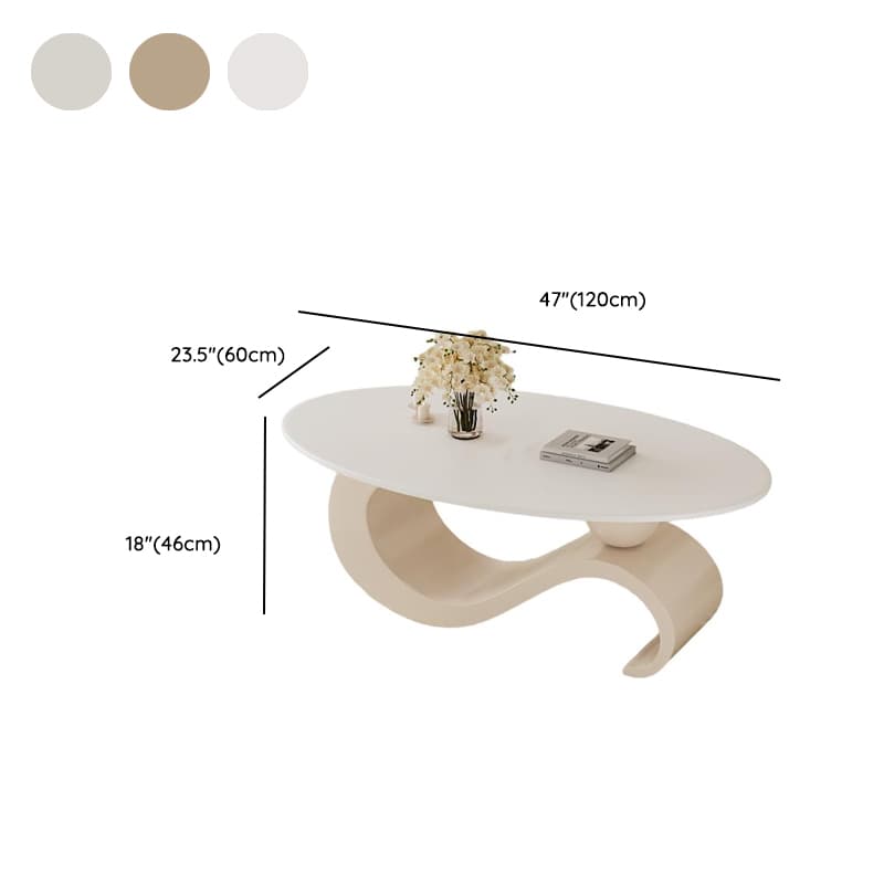 Simple Rock Coffee Table Chalk Scratch-proofed with Oblong/Circular Tabletop & Abstract/Stump Base for Foyer - image 10