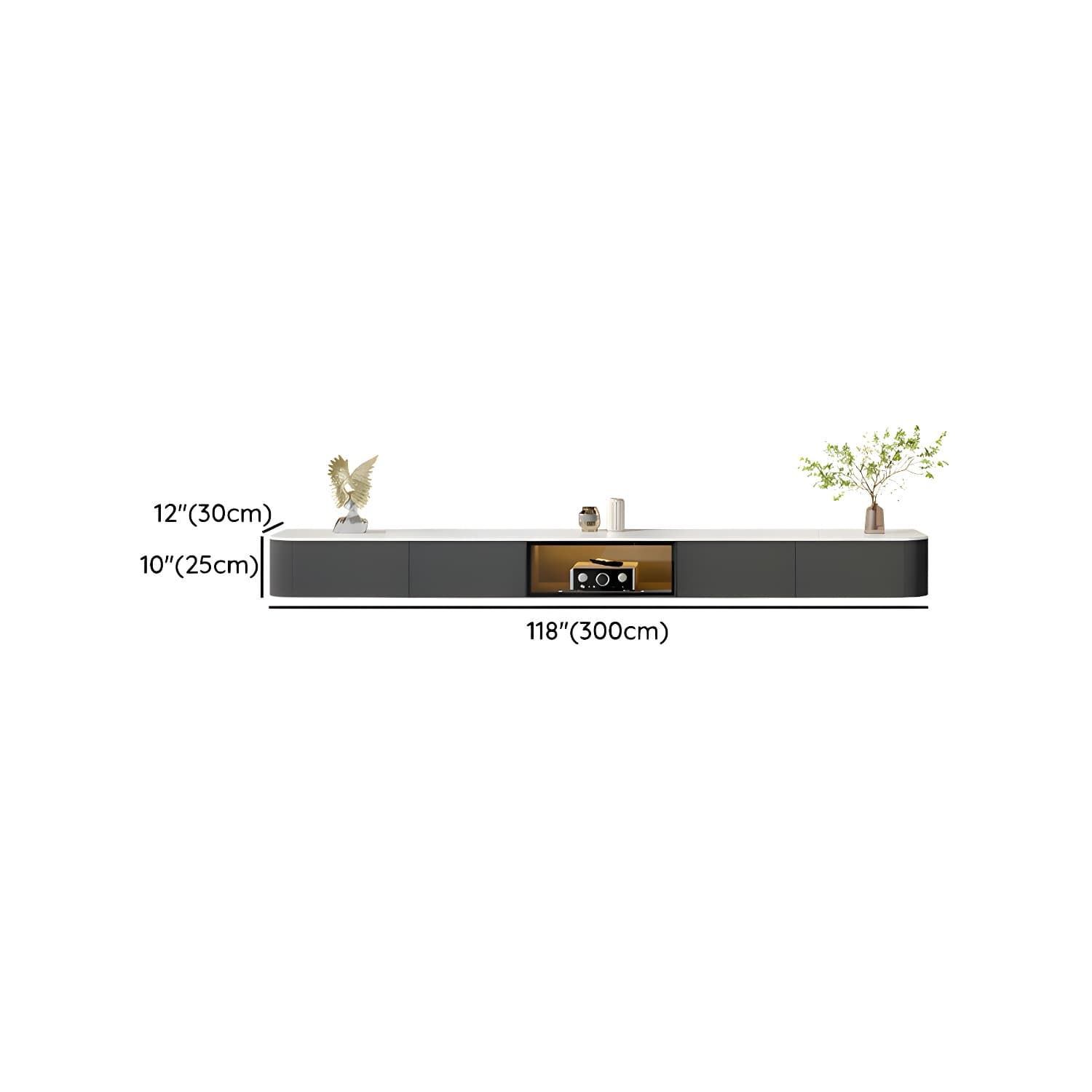 Rectangle TV Stand With Light In Living Room - image 16