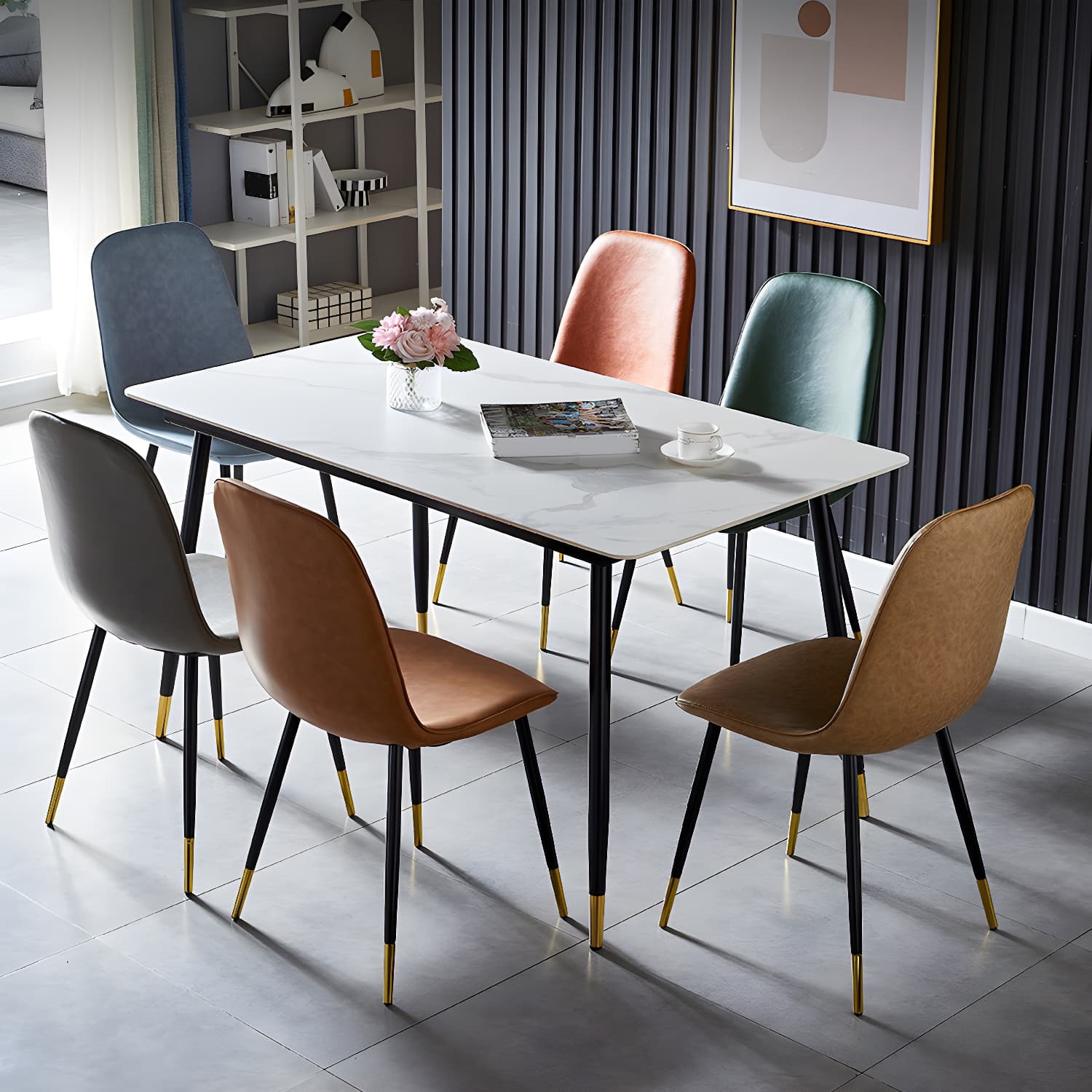 Upholstered Armless Dining Chairs Home Side Chairs with Metal Legs (Set of 2) - image 15