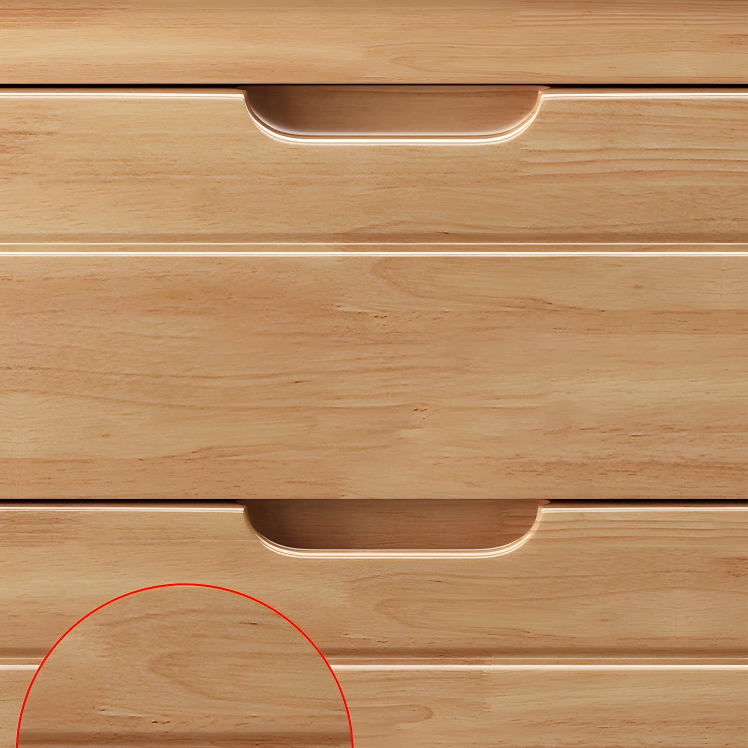 Traditional Wood Dresser with Drawers in Narrow Design and Rubberwood Material - image 8