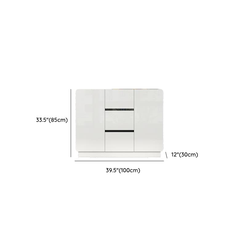 White Trendy Kitchen Storage with 3 Drawers, Standard/Narrow Size, Lumber Countertop, Variable Shelf, and Multiple Doors Options - image 22
