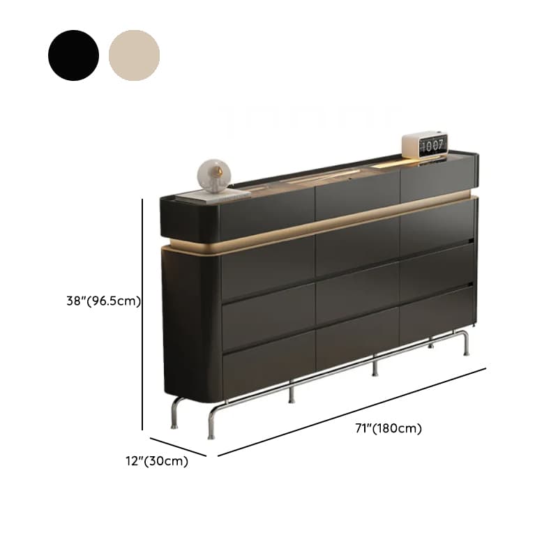 Minimalist Horizontal Console Dresser Illumination Light Timber 8 Drawers - image 22