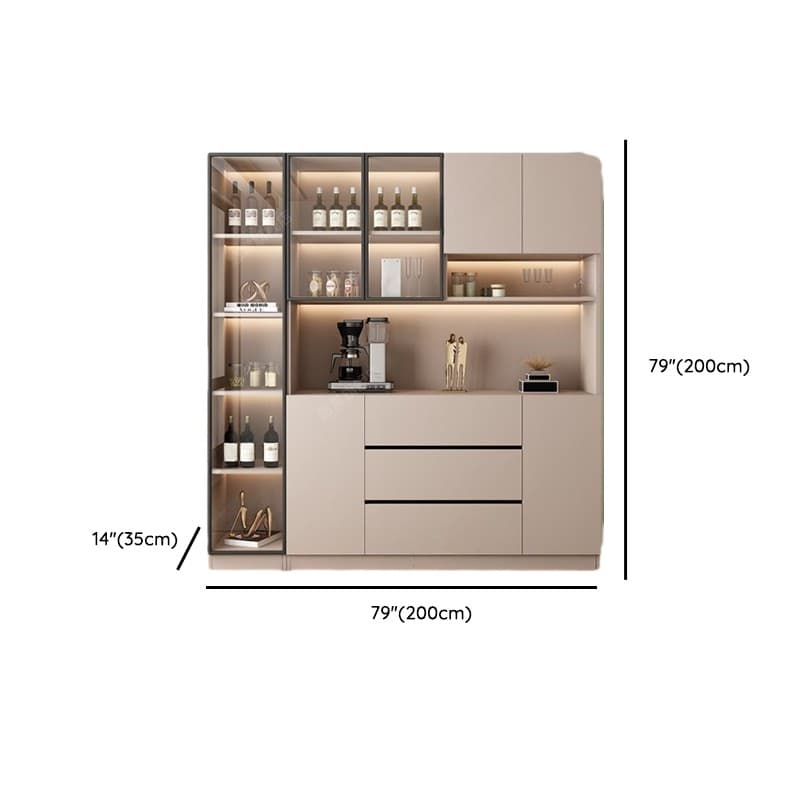 Wide/Standard/Narrow Modern Timber 3 Drawers 2 Shelves/3 Shelves/1 Shelf Glass Doors Pantry Hutch Sideboard - image 40