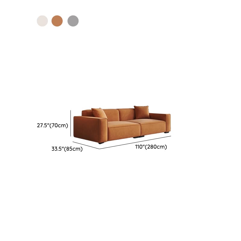 Contemporary Solid Color Tear Resistant Standard Sofa in Gray/Ivory/Citrus Color, Seating for 5/4/3 with 2 Pillows - image 12