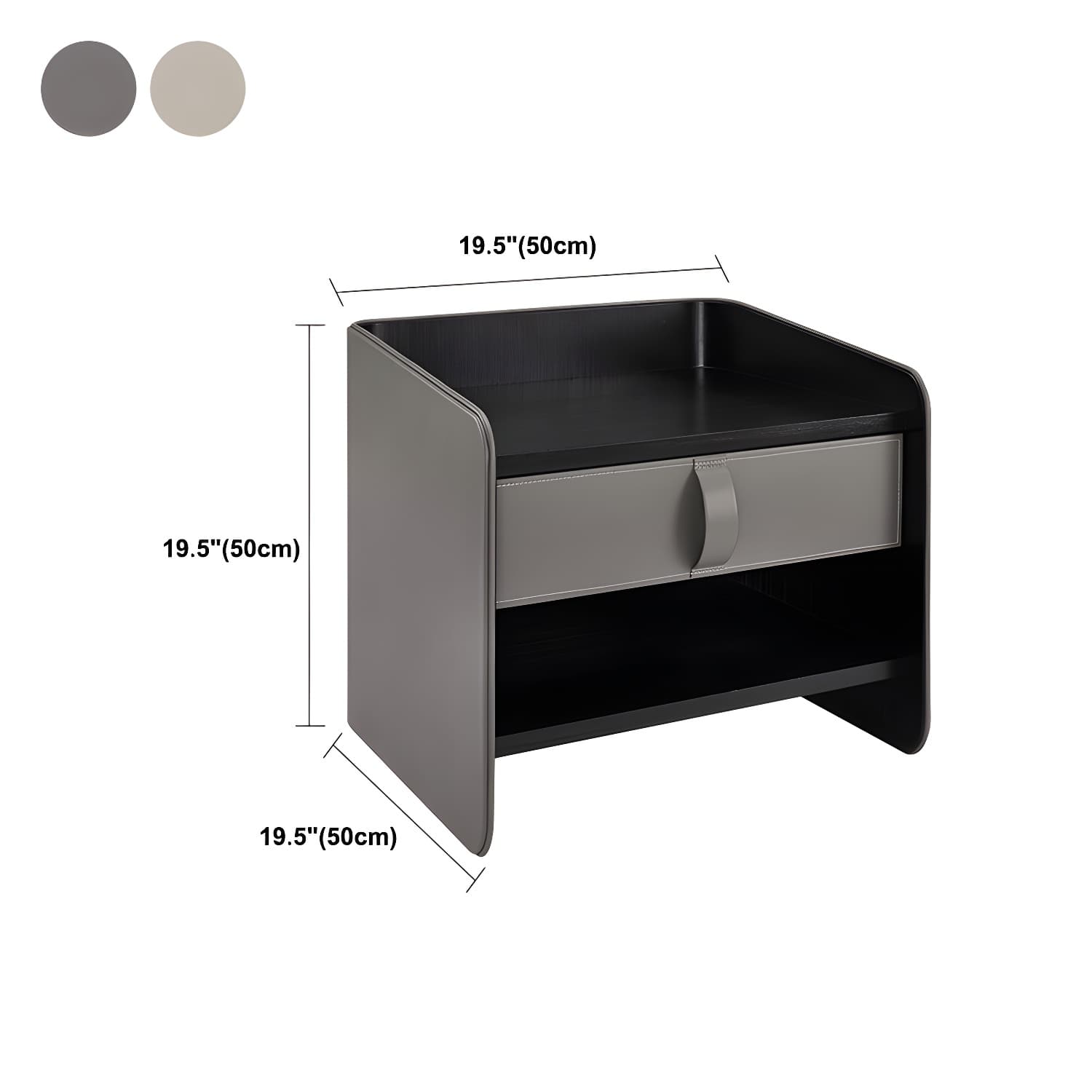 Faux Leather Nightstand Modern 1 - Drawer Accent Table Nightstand - image 14