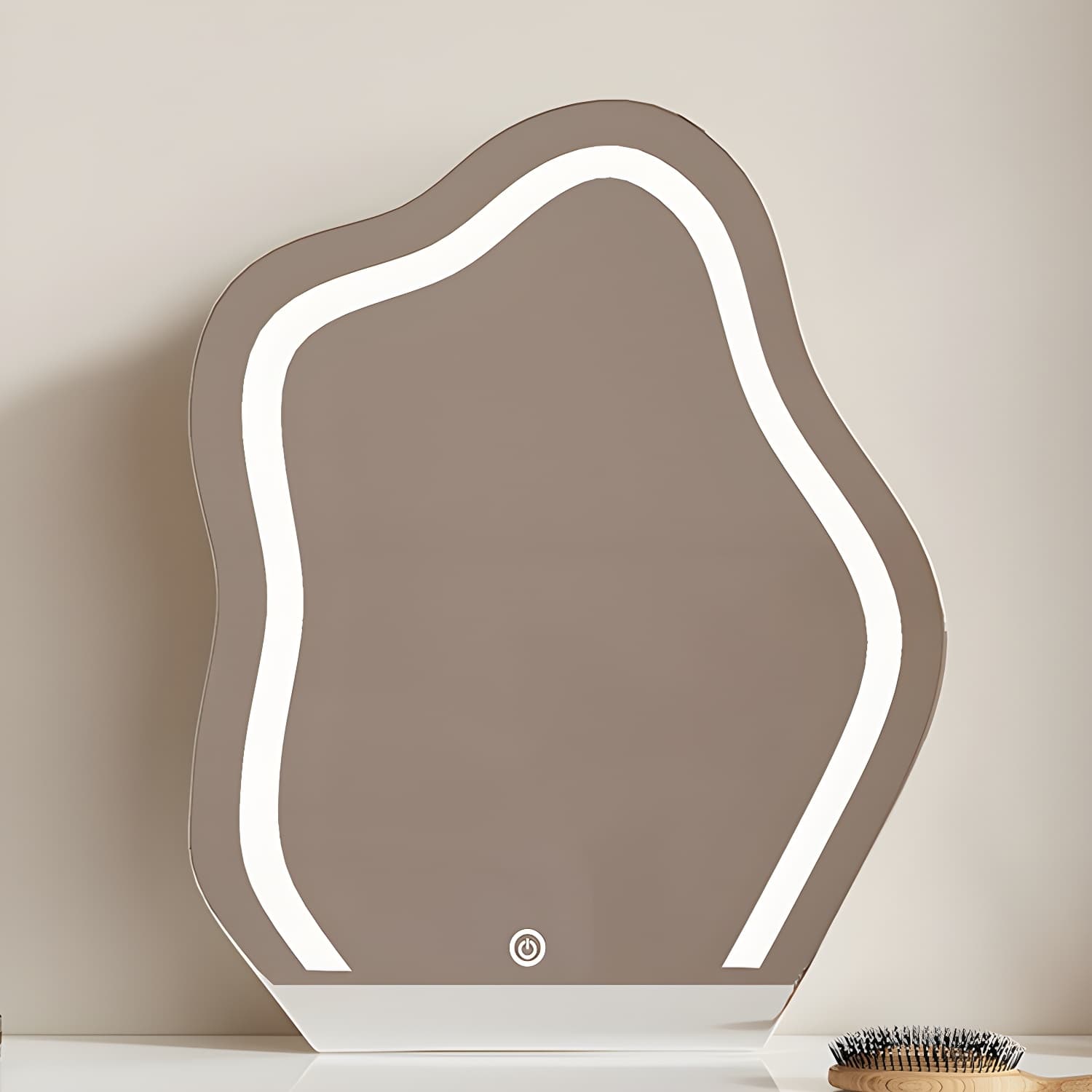 Contemporary White Wood Rectangle Top Make-up Vanity with Lighted Mirror - image 8
