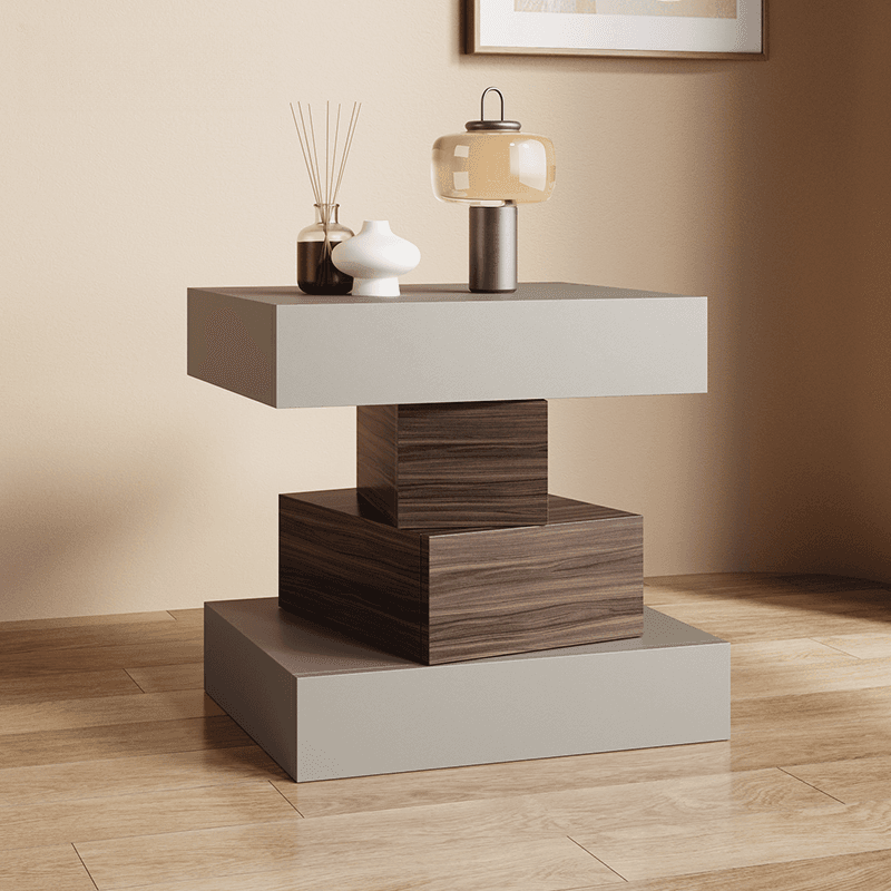 Scandinavian Synthetic Leather Drawer Storage Nightstand with 4 Drawers - image 7