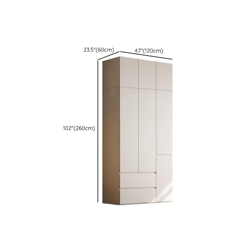 Chalk Modern Natural Wood Standalone Almirah with Soft Close Drawer, Interior Shelves, and Hanging Rod - image 12