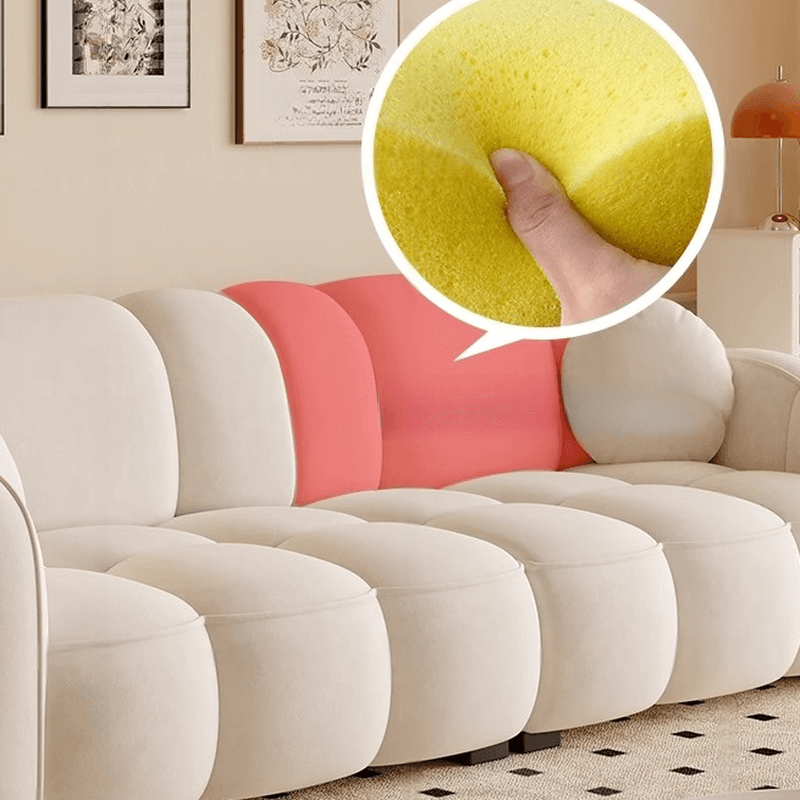 Minimalist Solid Color Standard Sofa Stain Resistant/Water Resistant Dove Grey/Auburn/Amber Color with 2 Pillows & Arm for 4-seater/Seats 3 - image 18