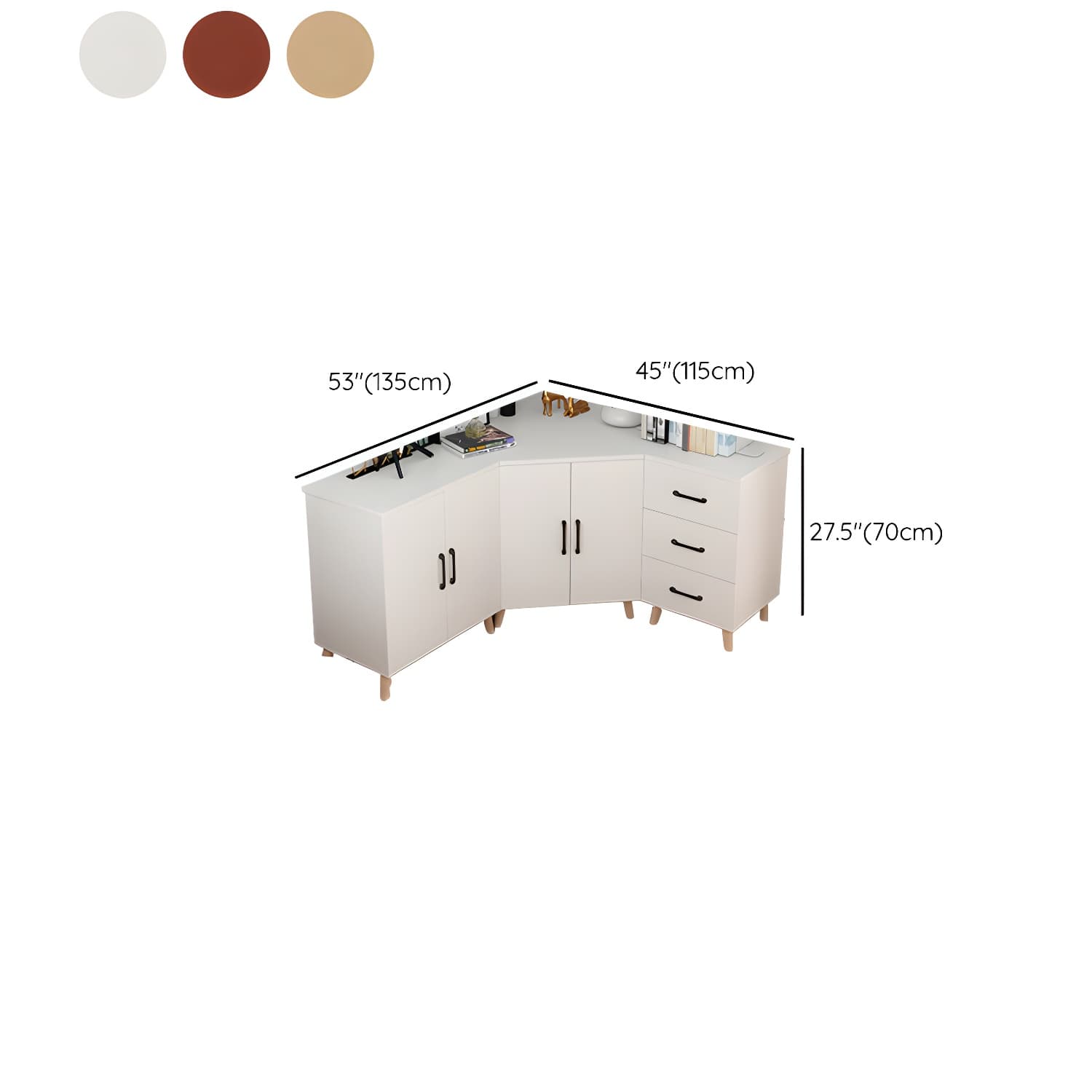 Bar Pulls Contemporary Manufactured Wood with Shelves Corner Accent Cabinet - image 20