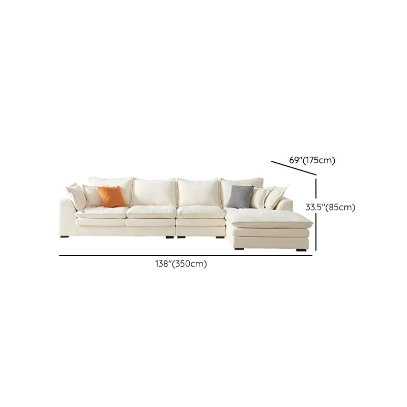Minimalist Straight/L-Shape Horizontal/Right Sofa Couch /Sofa Chaise in Cream with Concealed Support - image 22