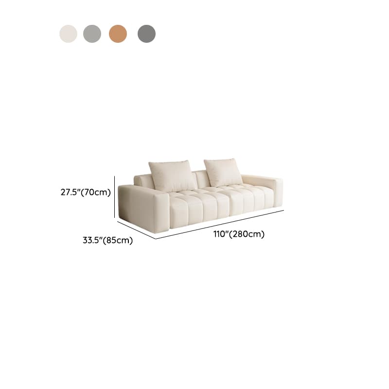 Contemporary Solid Color Tear Resistant Standard Sofa in Light Gray/Light Green/Ivory with Seating Capacity for 4/5 and 2 Pillows - image 17