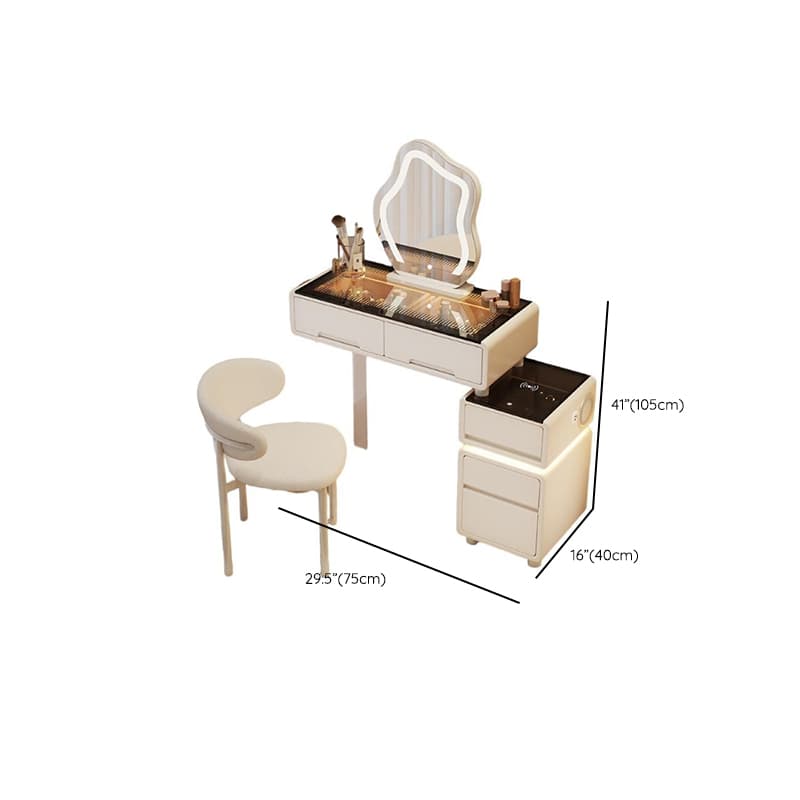 Elegant Vanity Set with Lighting, Electrical Outlet, and Push-Pull Functionality - image 14