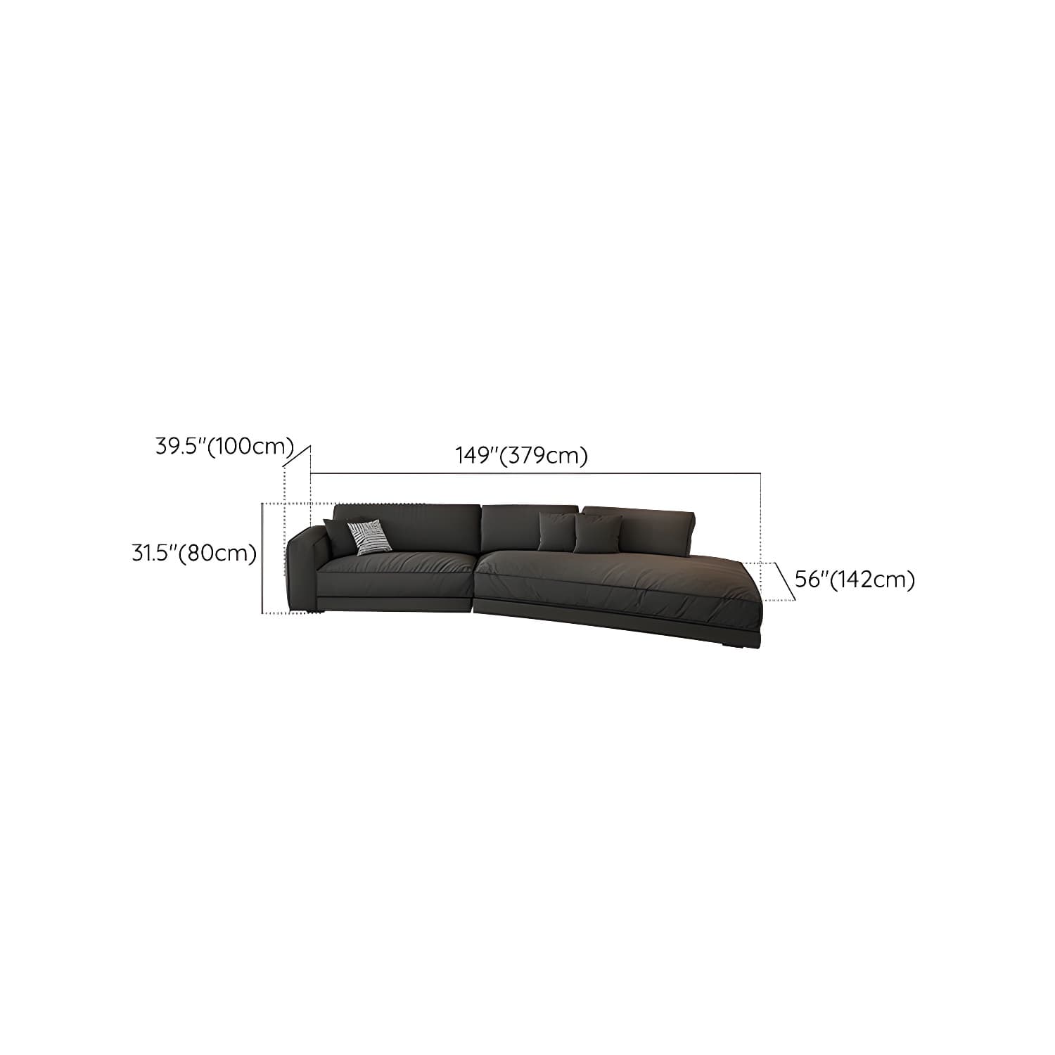 Modern Gray Polyester Blend Stationary Sectional Sofa with Square Arm and Cushion Back - image 24