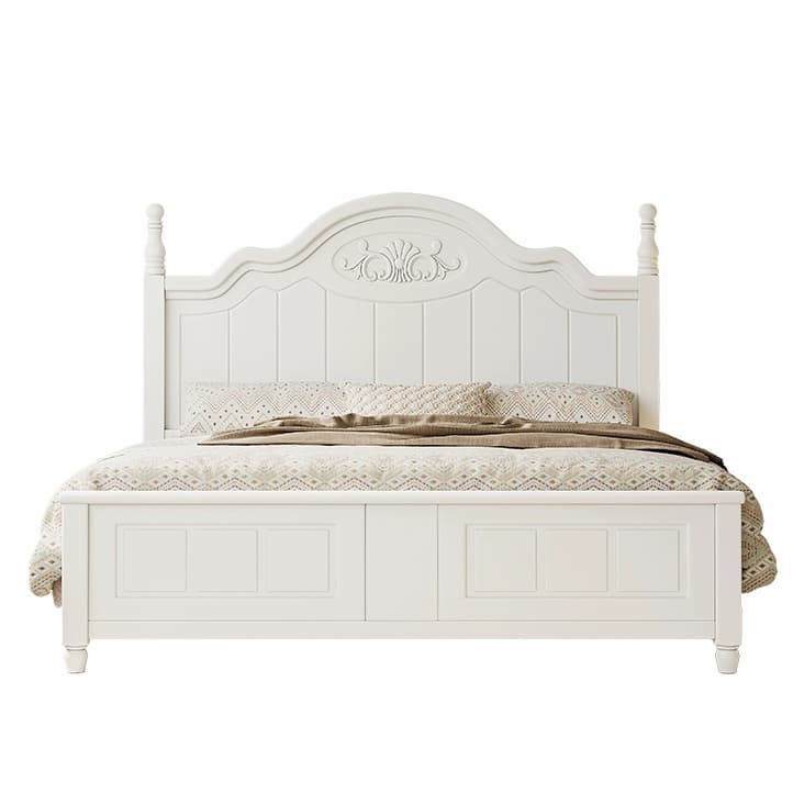 Modern Simple Style Natural Solid Wood Bed Frame with 4 Legs for Bedroom
