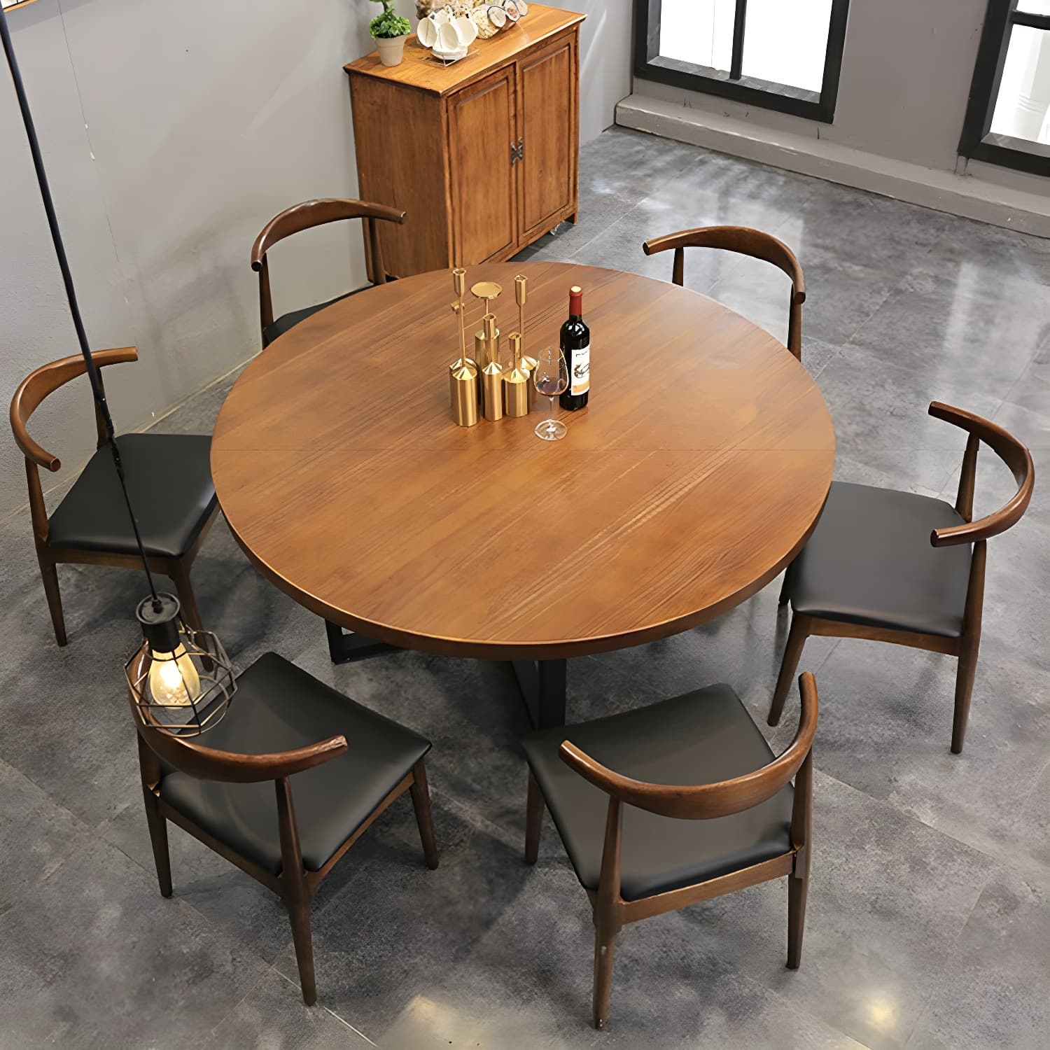 Simple Style Dining Table Solid Wood Round Dinette Table for Home Kitchen - image 3