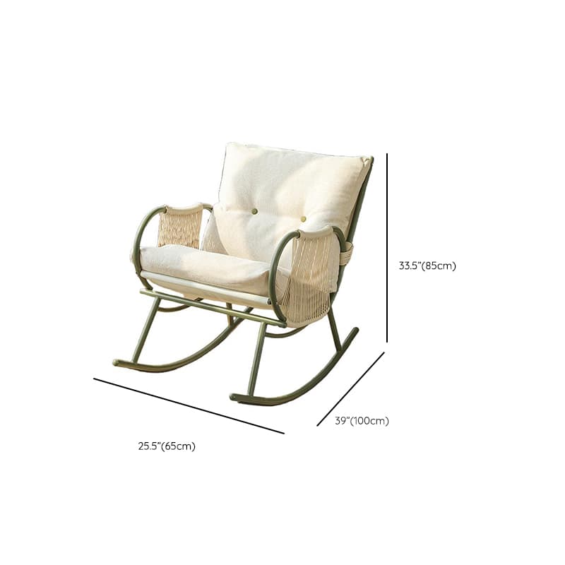 Art Deco Alloy Rocking Chair with Upholstered Track Arm - image 19
