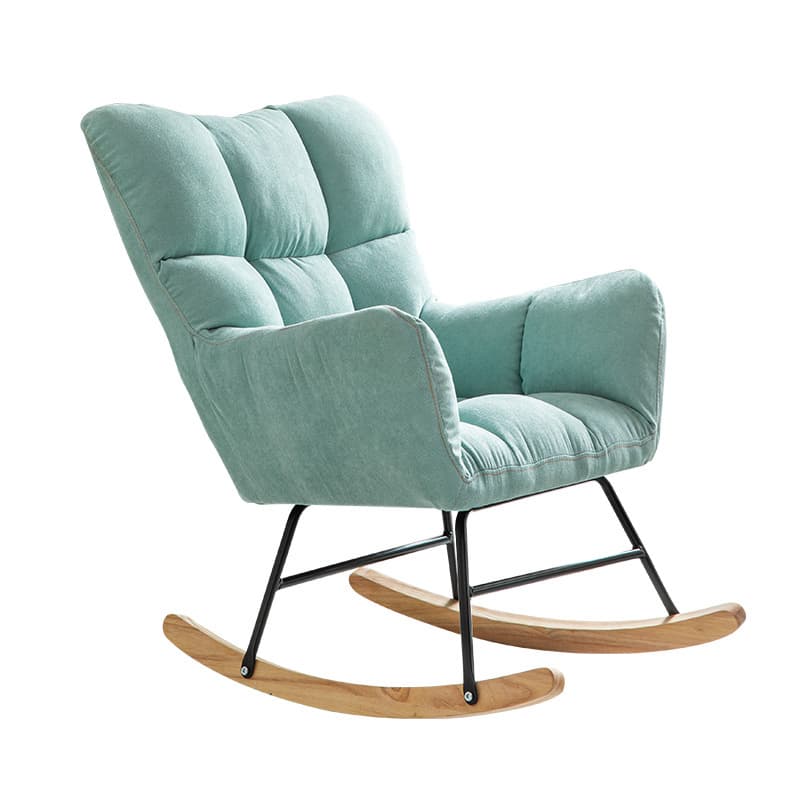 Modern Upholstered Rocking Chair with Tufted Seat - Natural Wood Legs for Stylish Home Decor - image 9