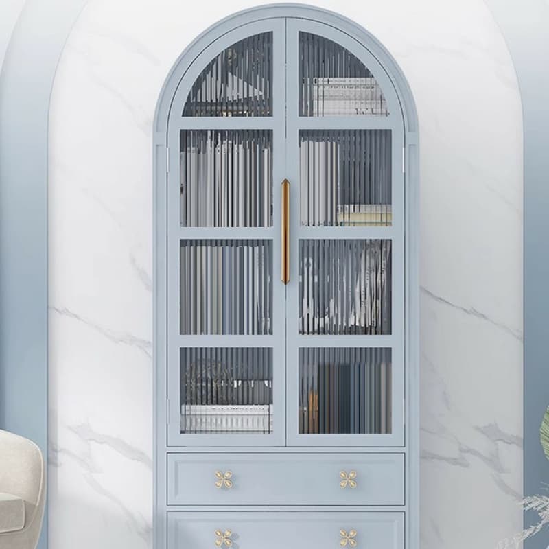Self-supporting Grey /Azure/Peony Natural Wood Accent Cabinet with Squared Leg Drawing Room - image 10