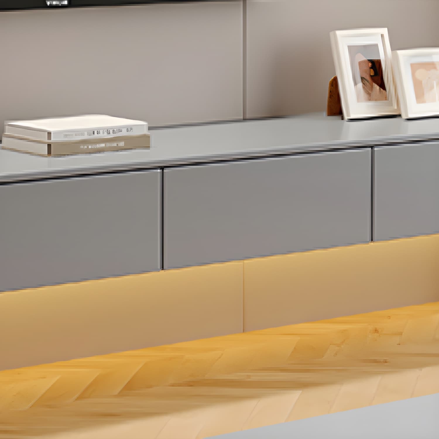 Modern Wall-Mounted Wood TV Console with Drawers and Cable Management - image 9