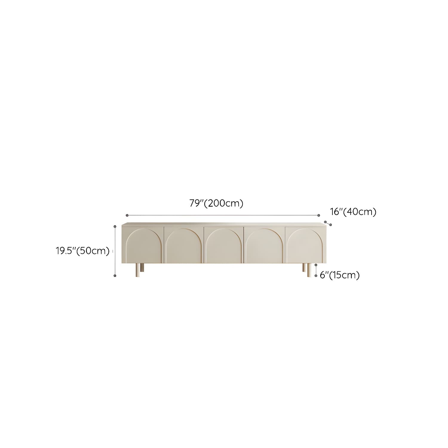 Scandinavian Cream 19.7" H TV Stand Console with Storage Cabinet - image 15