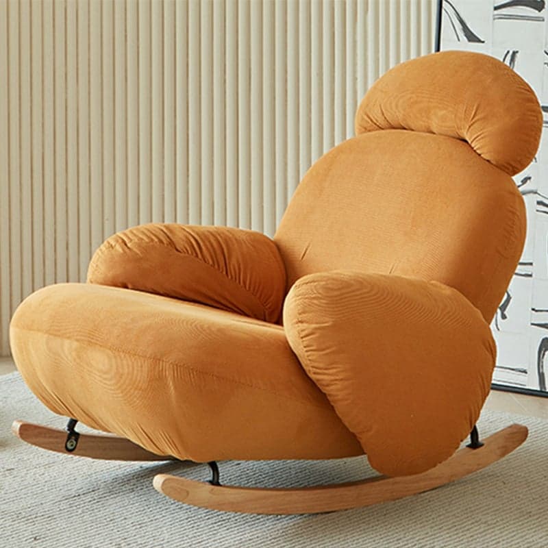 Attractive and Comfortable Designer Indoor Rocking Chair with Natural Wood Legs - image 3