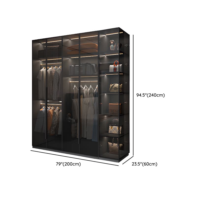 Midnight Black Unattached Lumber Armoire Cabinet with Soft Close Door, Interior Shelves, Clothing Rod and Soft Close Drawer - image 25