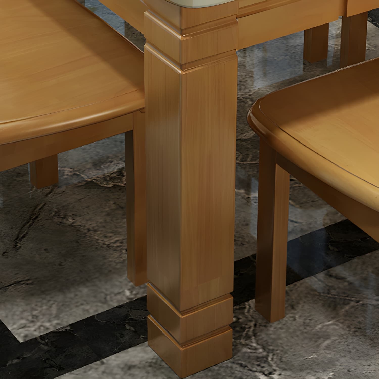 7 Piece Contemporary Rectangle Shape Dining Table Set with Chair - image 8