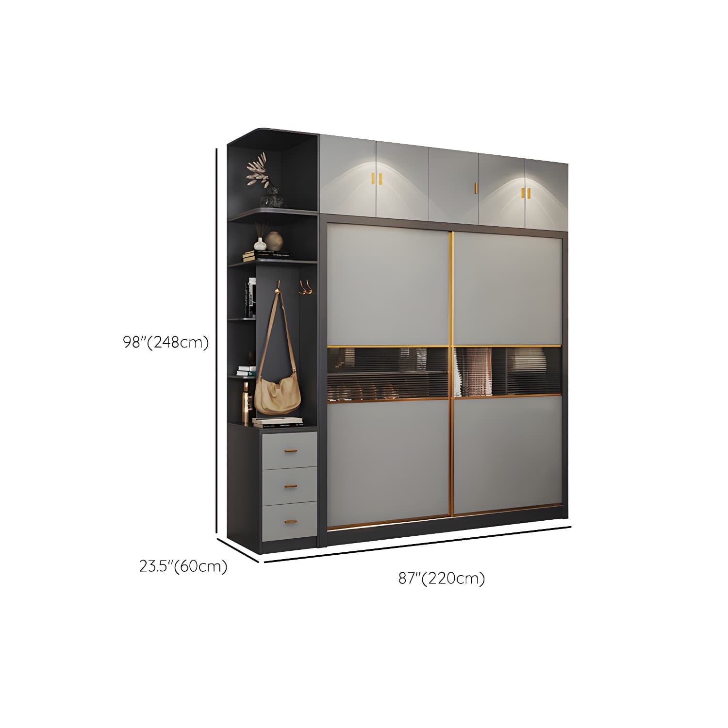 Modern Wood Freestanding Wardrobe Soft Close Drawer and Doors Wardrobe - image 29