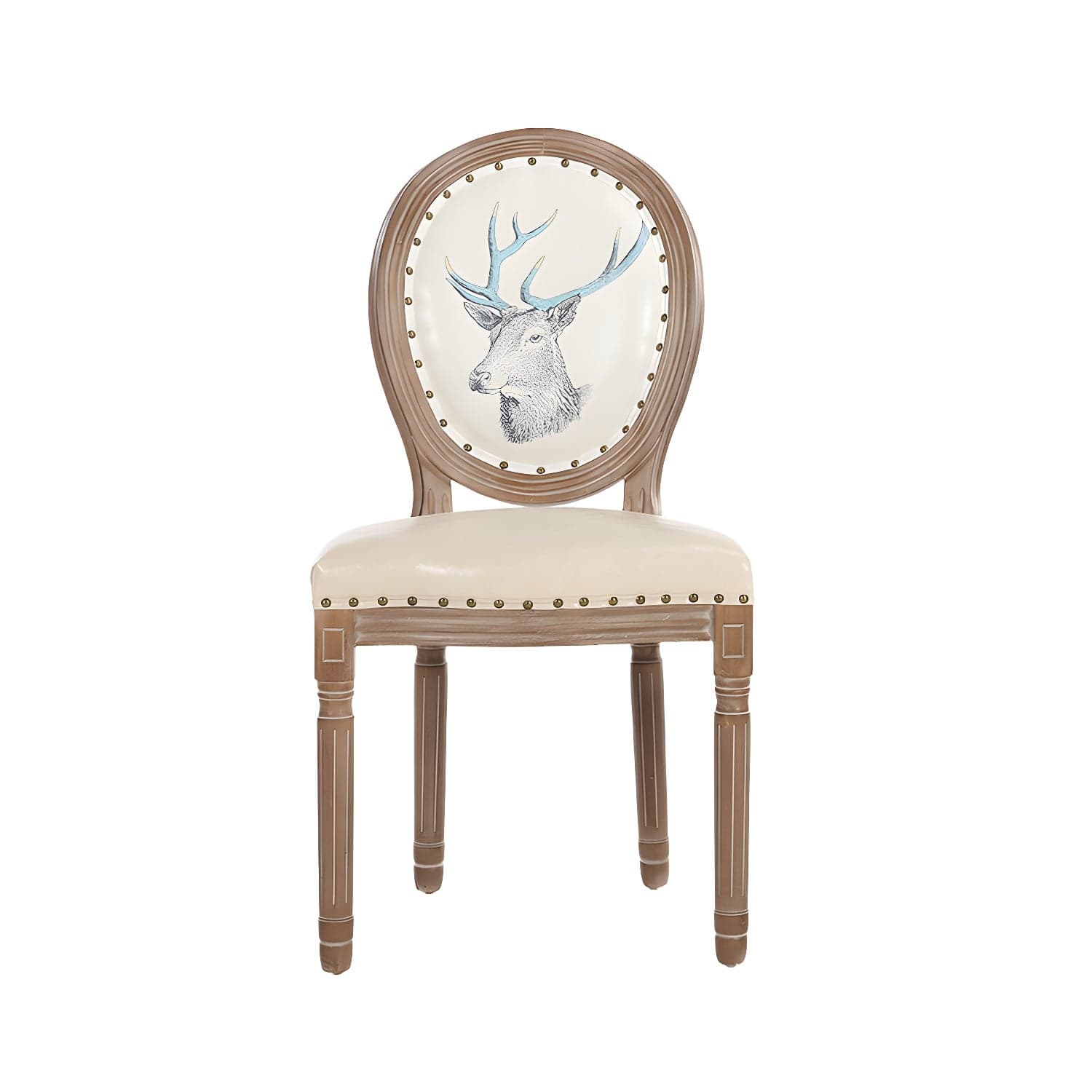 French Country Upholstered Armless Chair Home Solid Wood Dining Chair - image 18