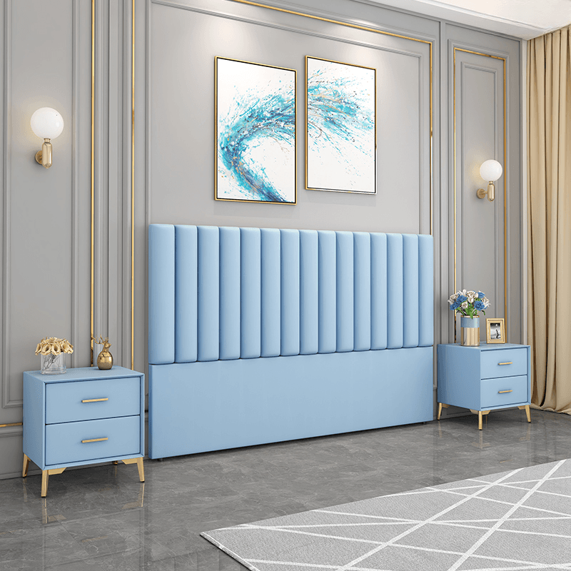 Modern Simple Style Panel Headboard in Natural Wood with No Distressing, Rectangle Shape for King/Queen/Full Bed, Featuring Sponge Upholstery and Standard Height - image 4