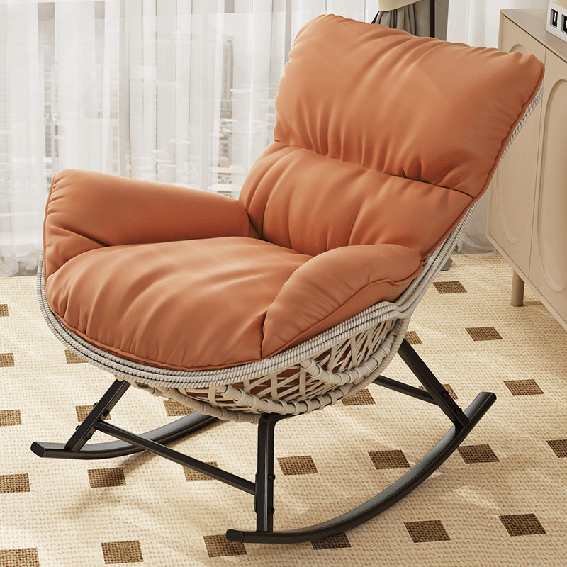 Simple Upholstered Rocking Seat with Scratch-tolerant Padded Design and Ottoman - image 6