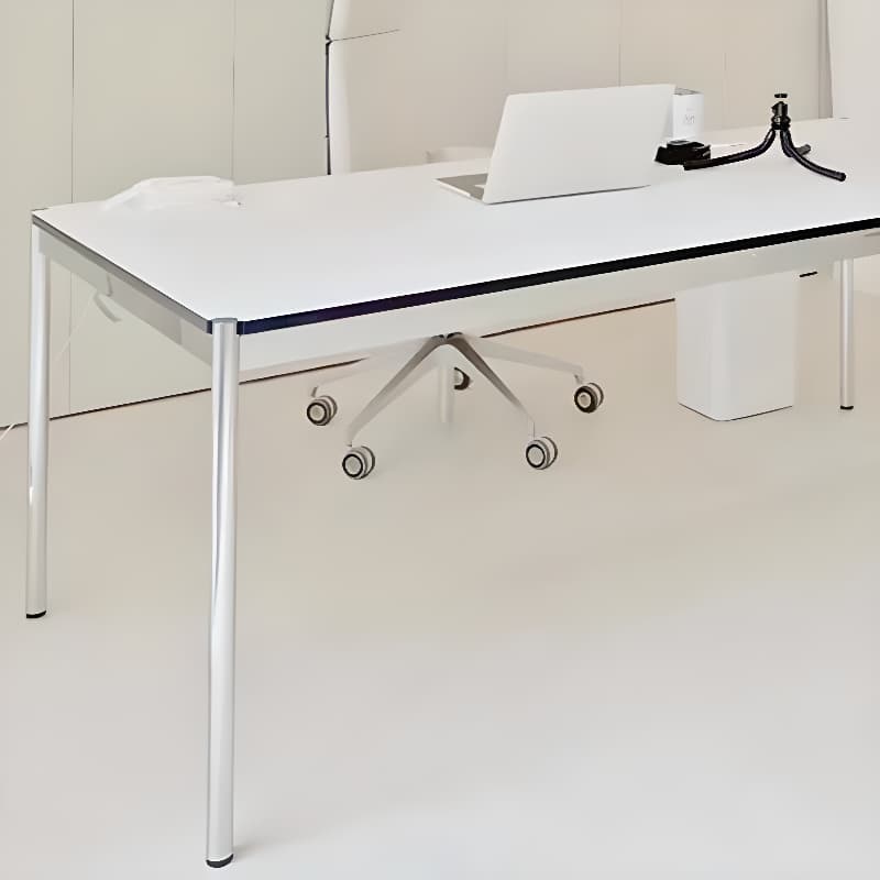 Fixed Table Standard Height Rectangular Dining Table for 8/4 People/6 People with Stainless Steel Legs and a Top in Engineered Wood in a Modern Simple Style - image 8