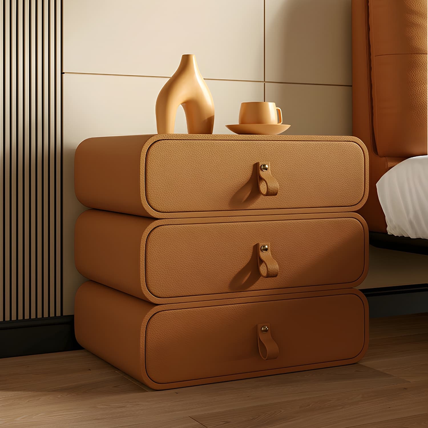 Modern Faux Leather Bachelor's Chest with Drawers in Narrow Size - image 13