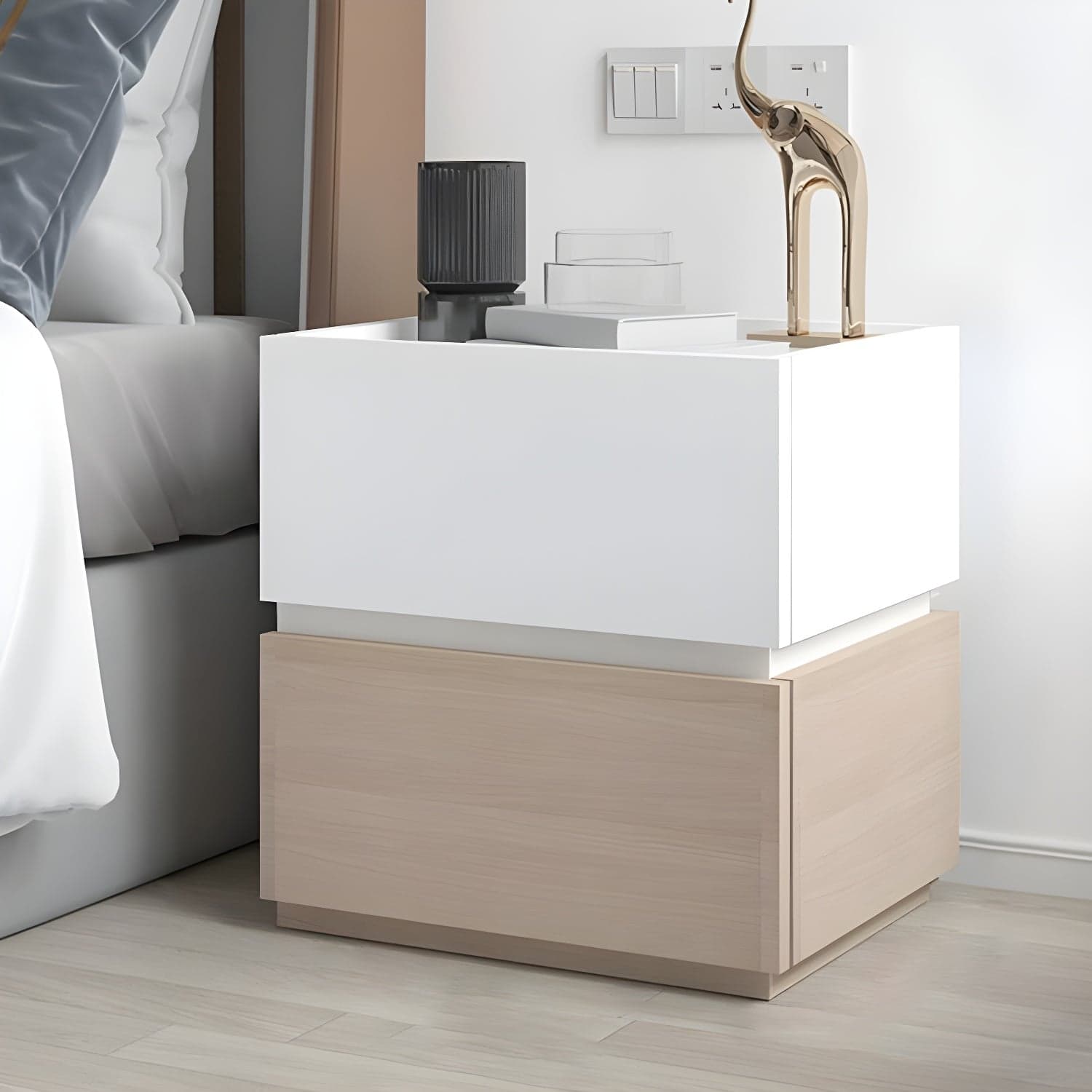 19.1" Tall 2 - Drawer Nightstand Wooden Accent Table Nightstand for Bedroom - image 13