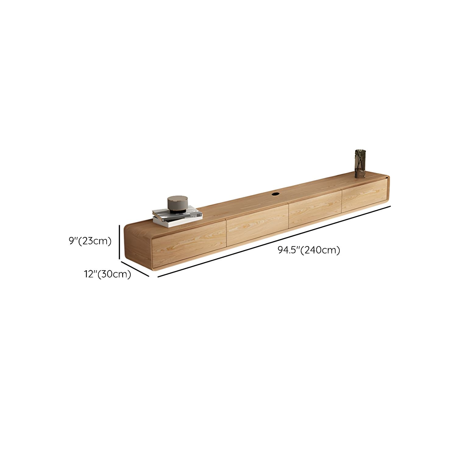 Contemporary Wood Media Console TV Stand in Natural with Drawers - image 28