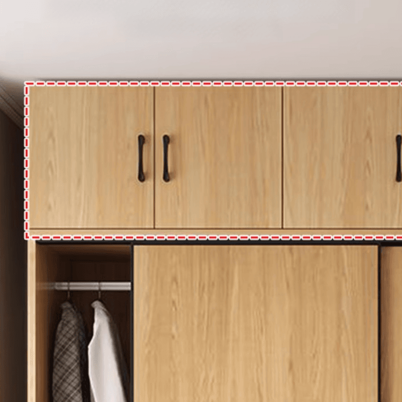 Natural Finish Modern Timber Self-supporting Wardrobe with Soft Close Drawer, Soft Close Door, and Clothing Rod - image 5