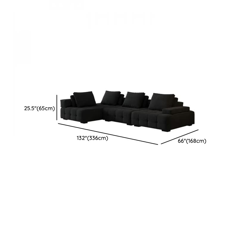 Cotton Midnight Black Standard/Single Sofa with Armrest and 4/3/1 Pillows - image 18