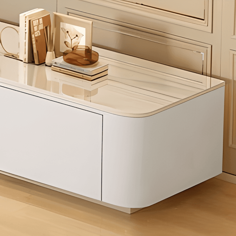 Modern Simple Style Glass TV Stand with 4-Drawer/3 Drawers - image 9
