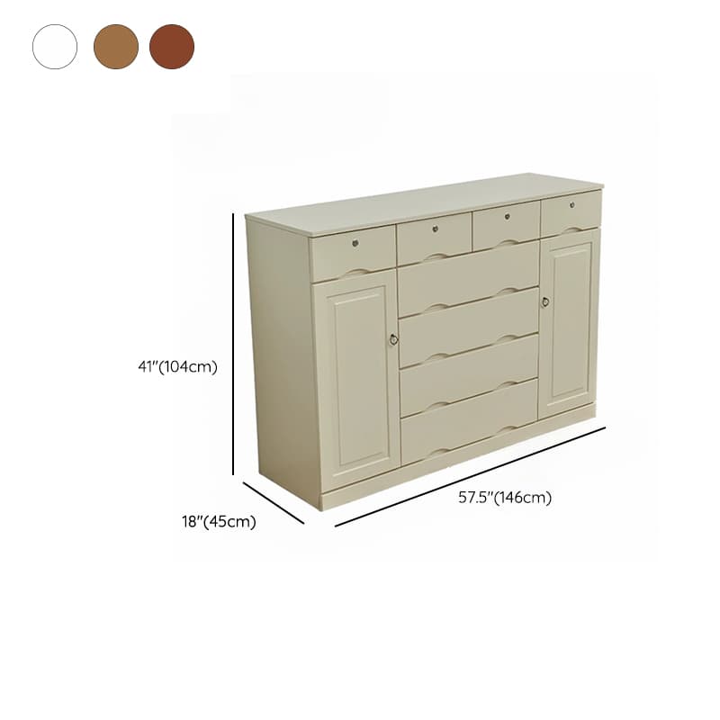 Modern Solid Wood Combo Dresser with Shelves, Drawers, and Cabinet Storage - image 21