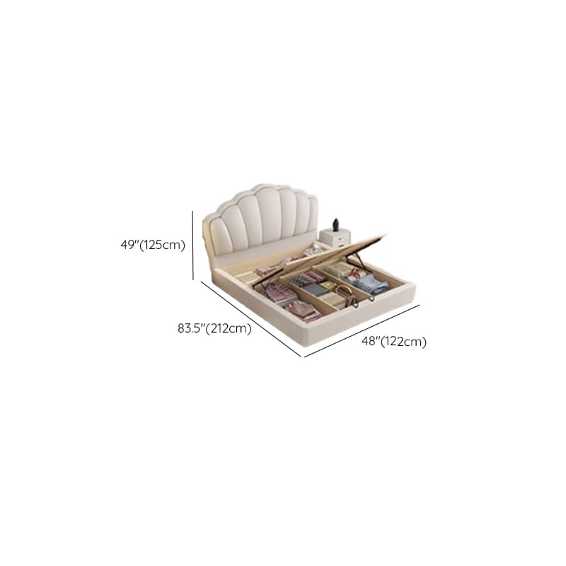 Storage Included with 3 Storage Boxes, Natural Wood Frame, Storage Drawer, Panel Headboard, and Sponge Upholstery - image 6