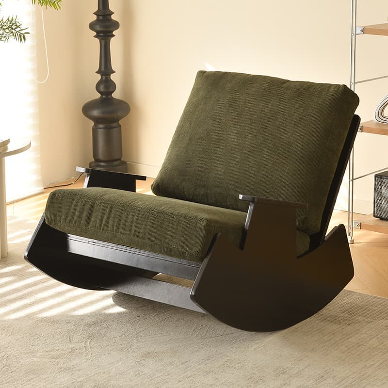 Modern Simple Style White/Lime Green/Grey Upholstered Cushioned Living Room Rocking Chair - image 16
