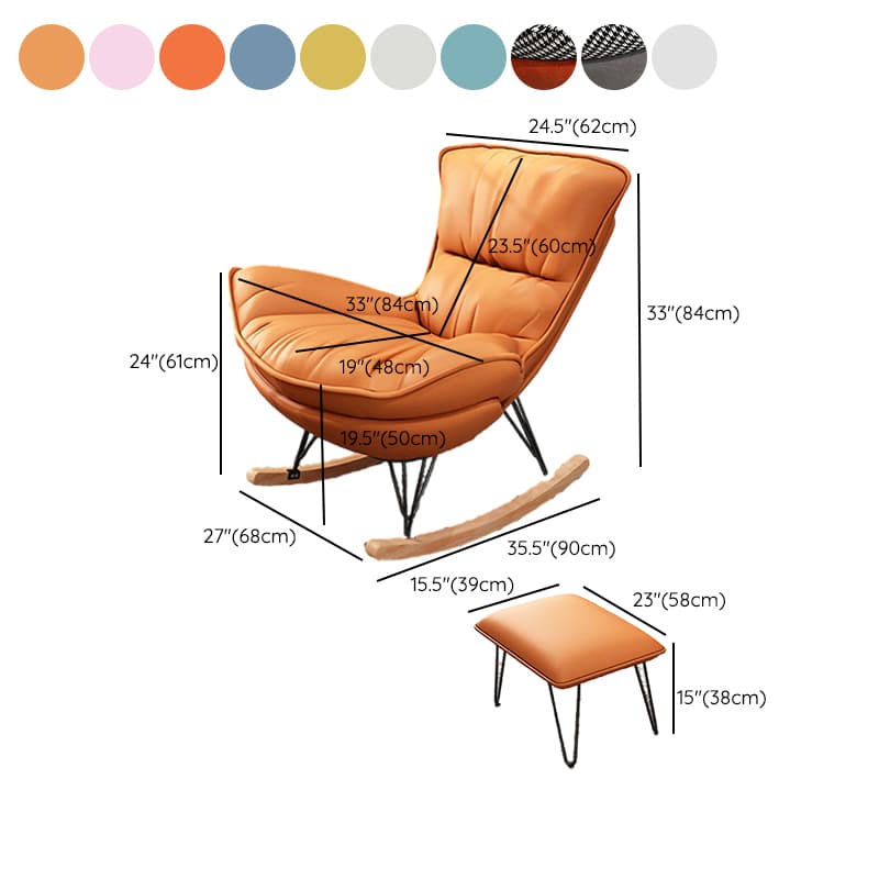 Indulgent Modern Upholstered Rocking Chair with Ottoman Perfect for Relaxation in Natural Wood Tone - image 20