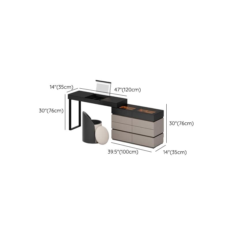 Multi-Purpose Vanity Set with 10 Drawers, Lighting, 2-in-1 Built In Makeup Vanity, Adjustable Touch and Brightness - image 15
