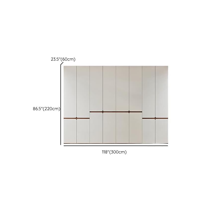 White Minimalist Manufactured Wood Wardrobe Closet with Soft Close Drawer, Soft Close Door, Interior Shelves, and Clothing Rod - image 21
