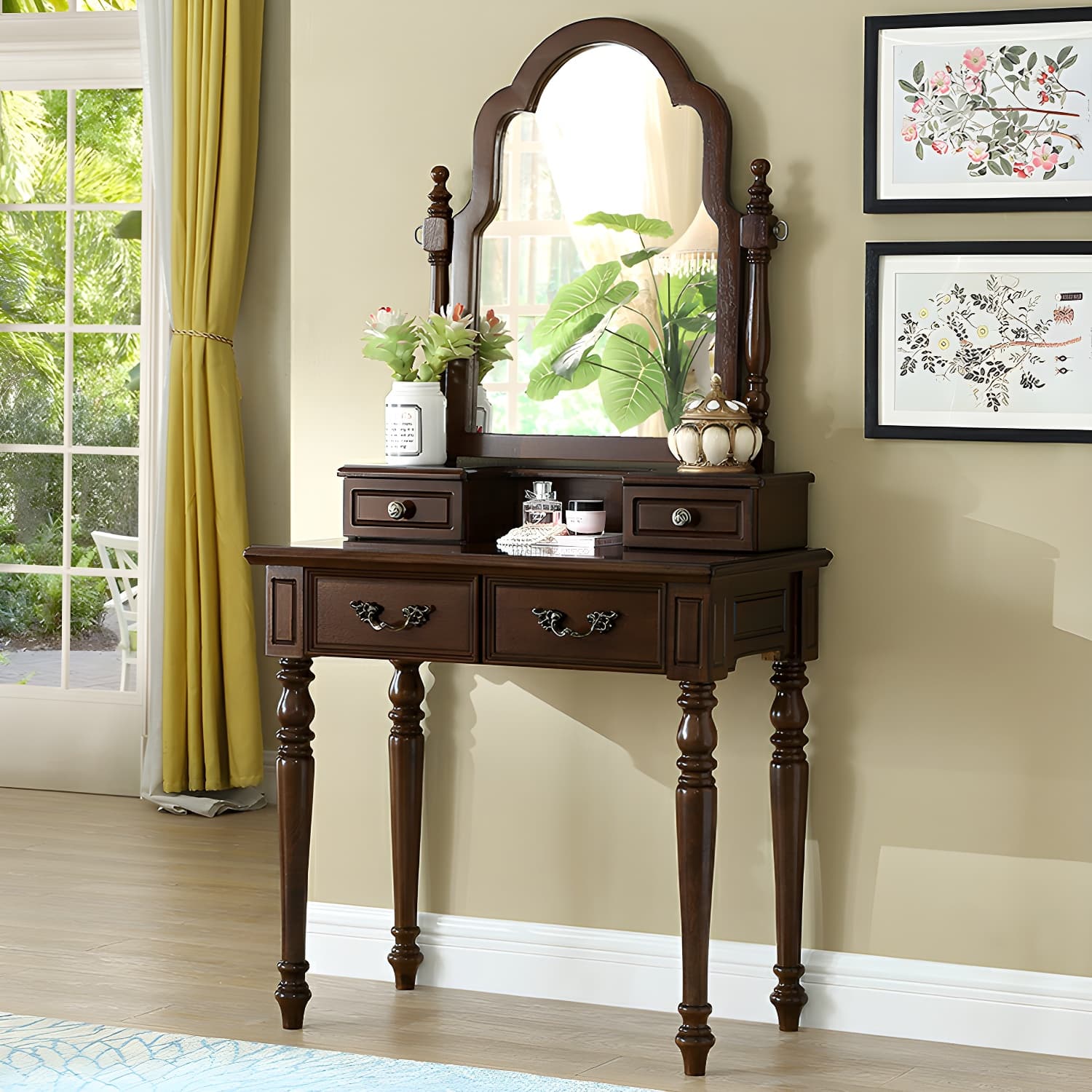 Old School Auburn Sleeping Quarters Rubberwood Push-Pull Tabletop Storage - image 14