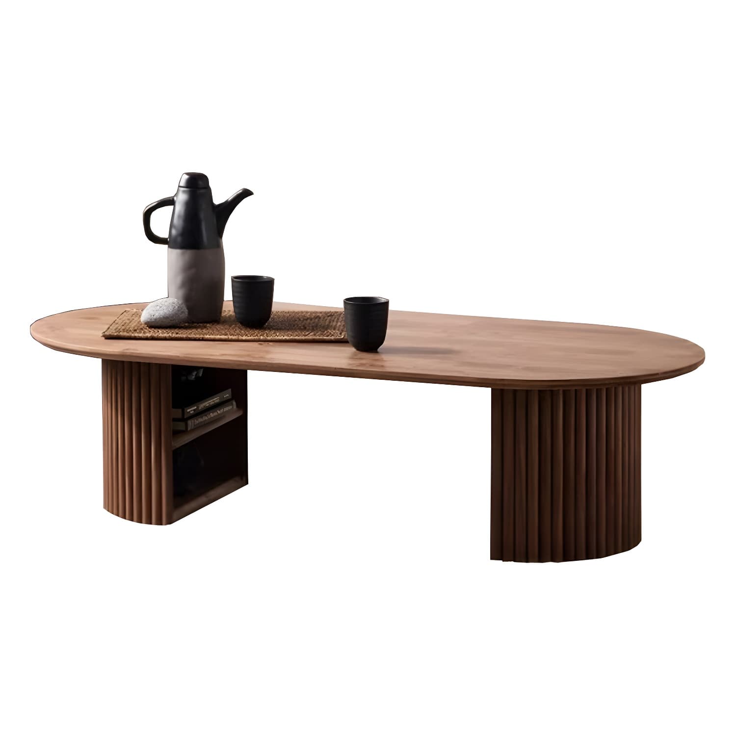Modern Brown Wood Coffee Table with Rectangular Top and Brown Base - image 7