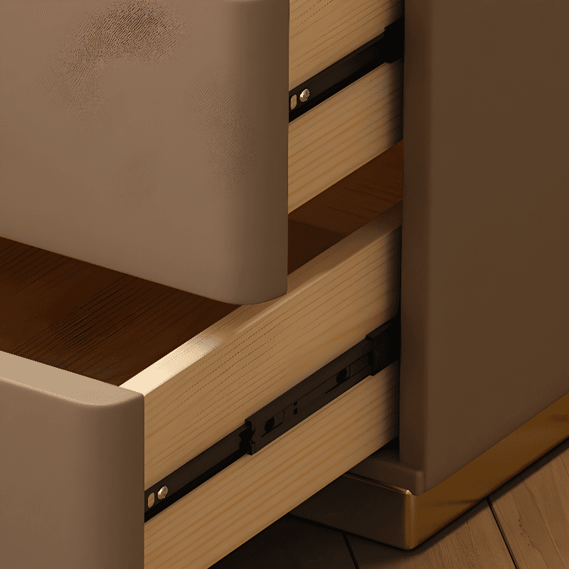 Modern Simple Style Nightstand With Drawer Storage, Stone Countertop, and Integrated Lighting - image 10